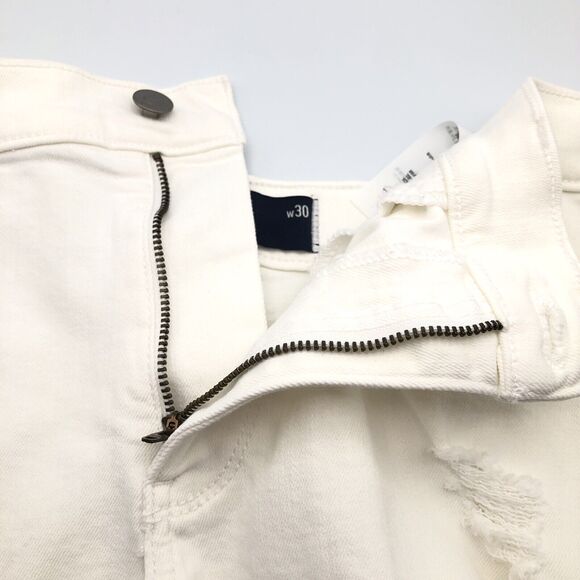 Hollister Womens Cut Off Jean Shorts Size 11 Waist 31 White Denim Distressed - Picture 7 of 10